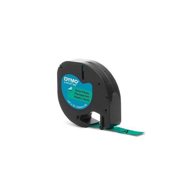 Tape DYMO LetraTag 12mm black on green