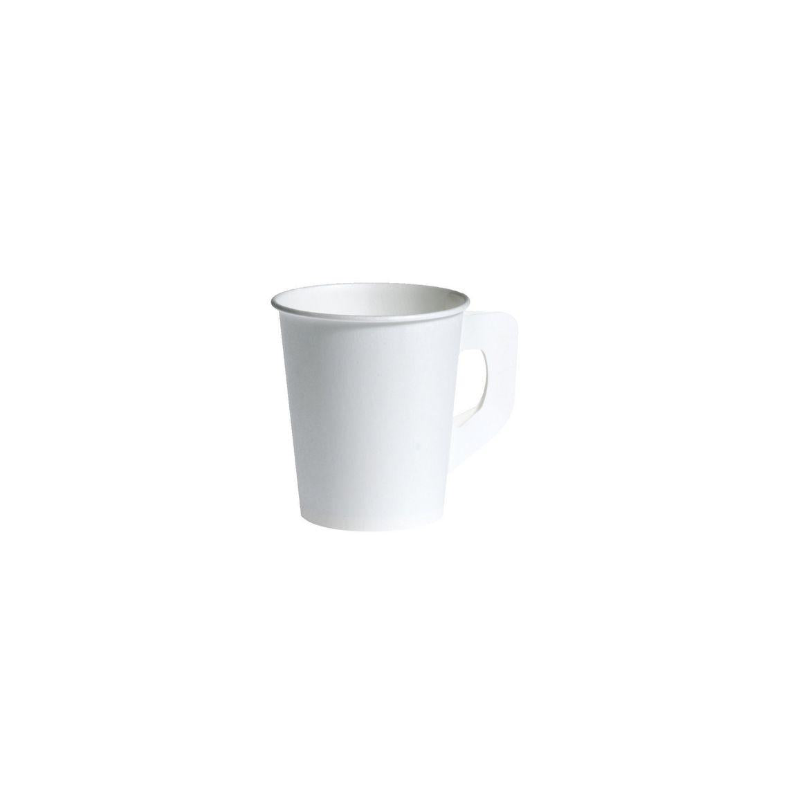 Paper cup with ear white 18 cl 80/pc