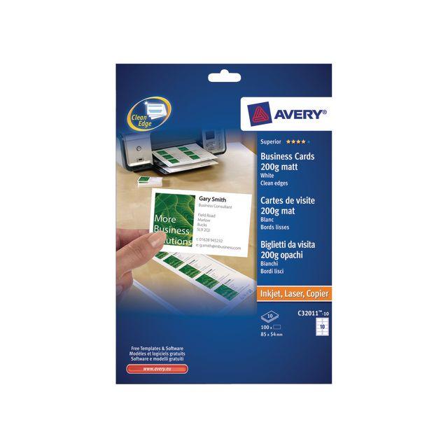 Business card AVERY matt, 200g, 85x54mm
