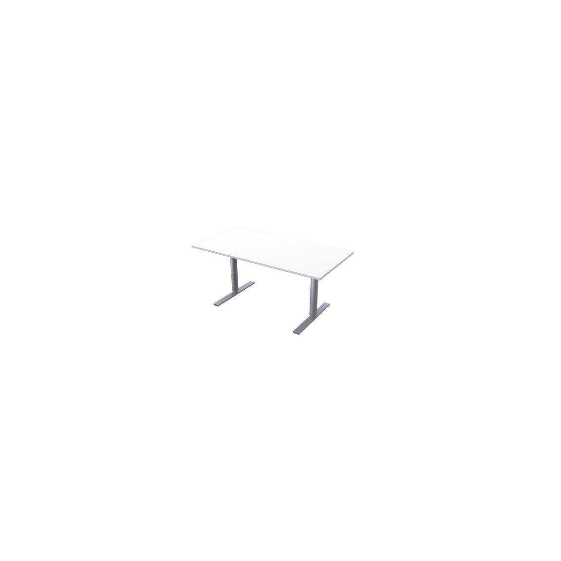 Table El 160x80cm white laminate/grey