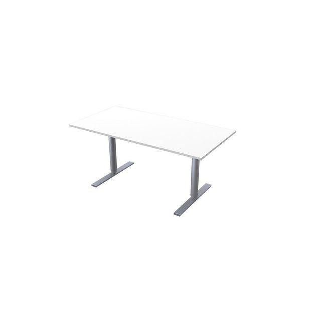 Table El 160x80cm white laminate/grey