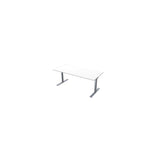 Electric table 180x80cm white laminate/grey
