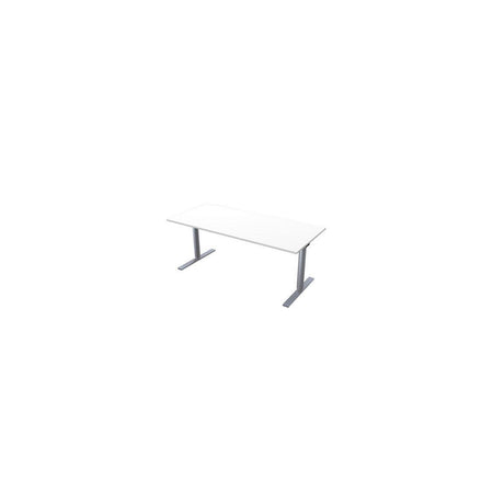 Electric table 180x80cm white laminate/grey
