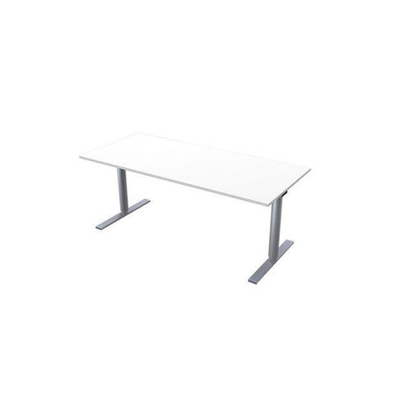 Electric table 180x80cm white laminate/grey