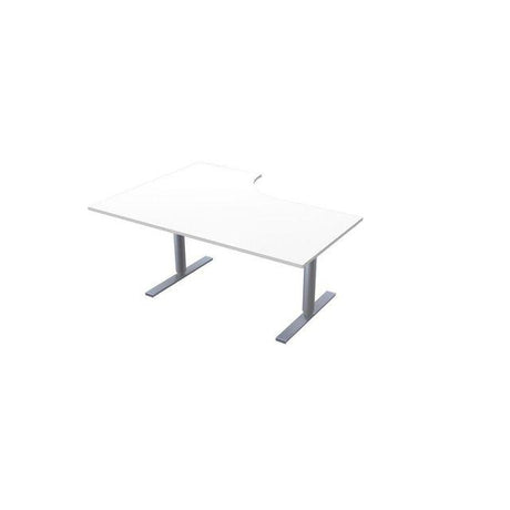 Table El right 160x120cm white laminate/grey