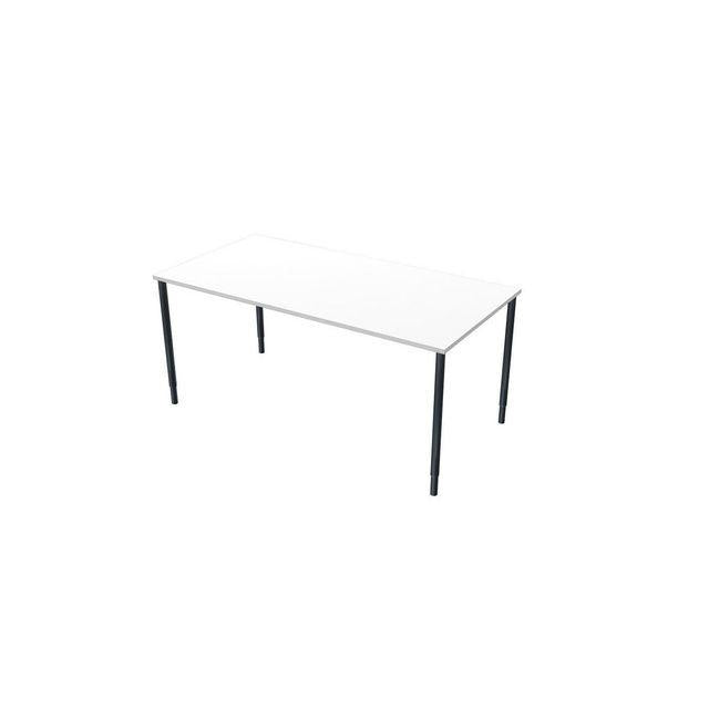 Freestanding table 160x80cm white lamb/black