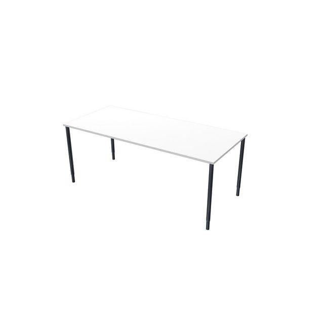 Table frist 180x80cm white laminate/black