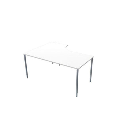 Table right 160x120cm white laminate/grey