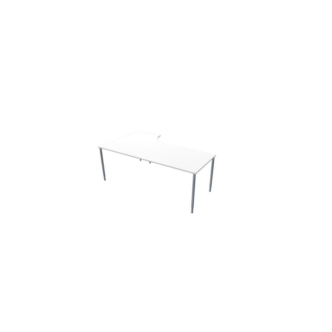 Table right 200x120cm white laminate/grey