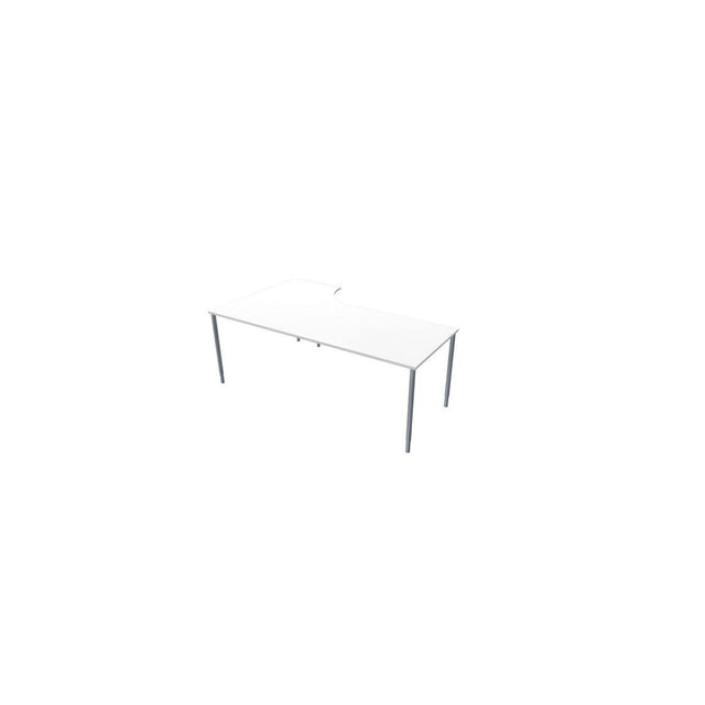 Table right 200x120cm white laminate/grey