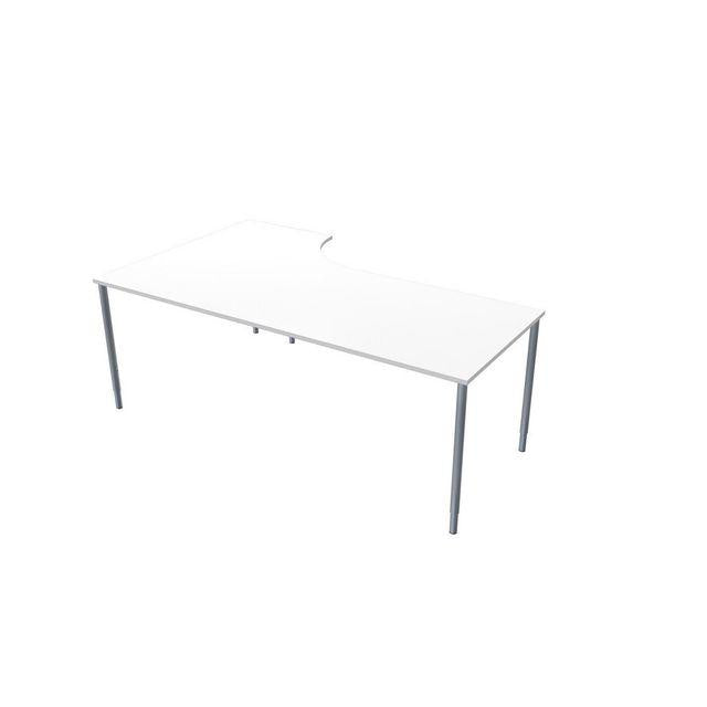Table right 200x120cm white laminate/grey