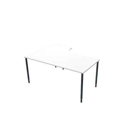 Table right 160x120cm white laminate/black