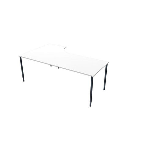 Table right 200x120cm white laminate/black
