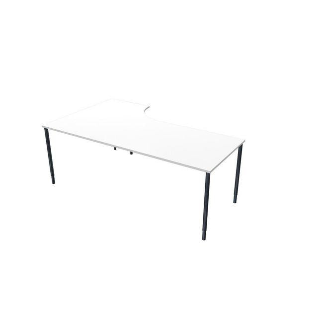 Table right 200x120cm white laminate/black