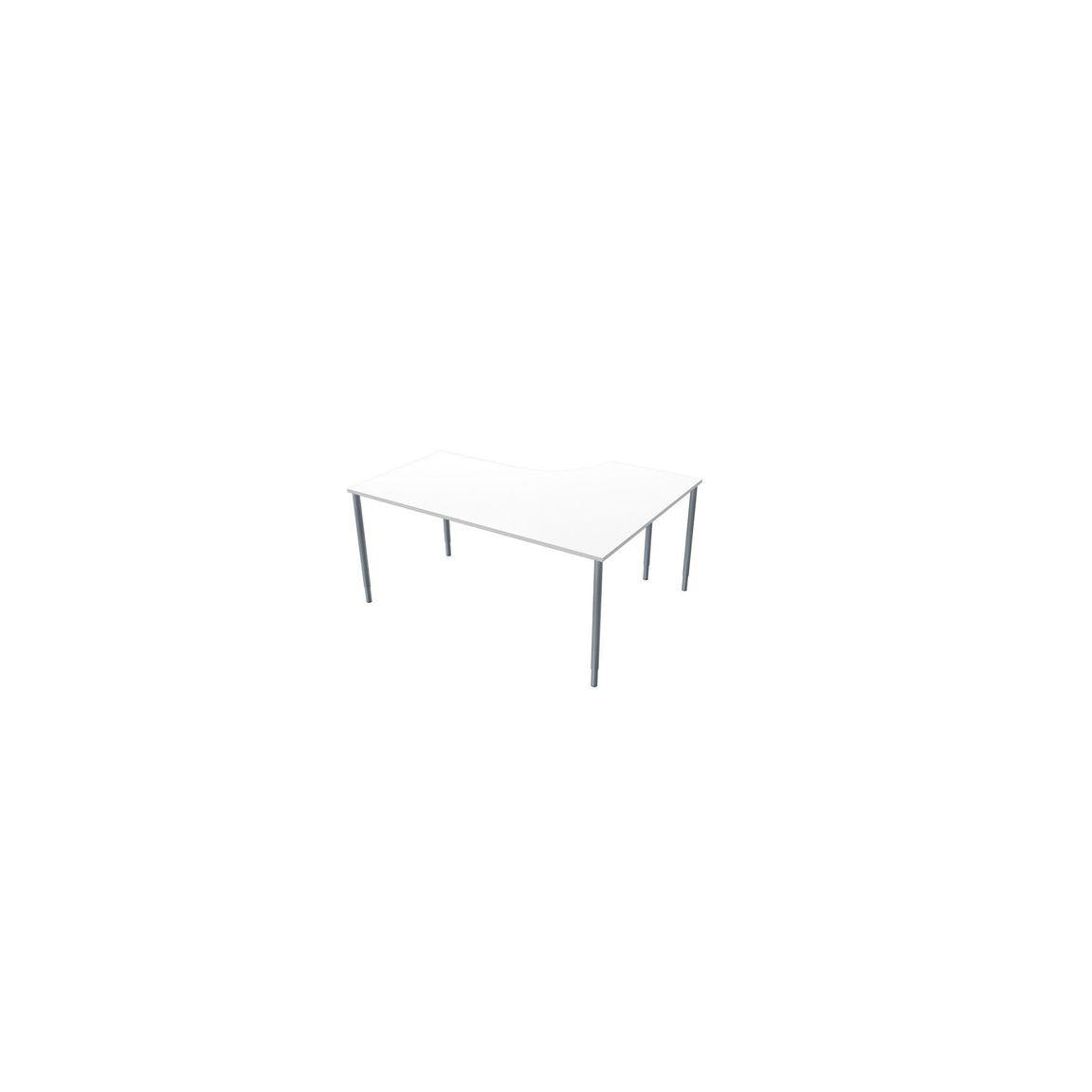 Table left 160x120cm white laminate/grey