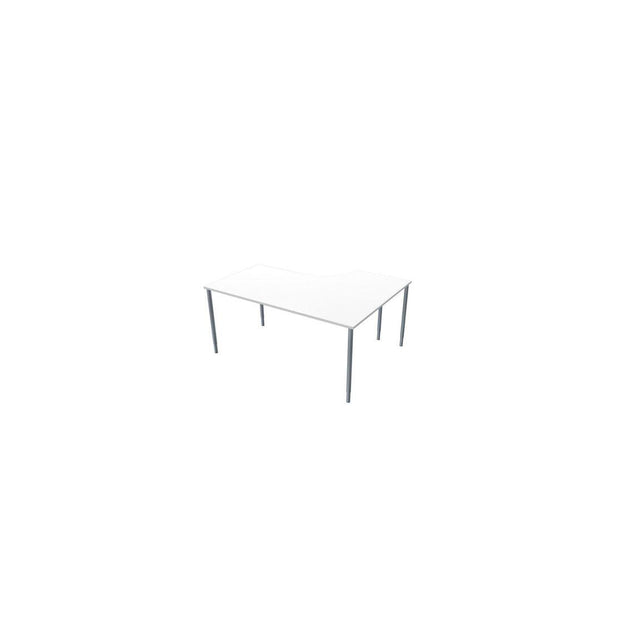 Table left 160x120cm white laminate/grey