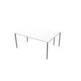Table left 160x120cm white laminate/grey