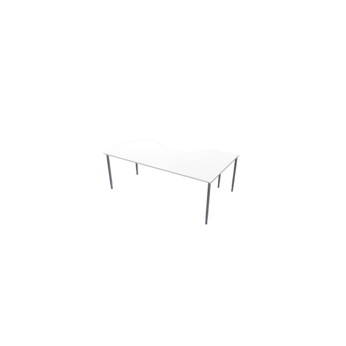 Table left 220x120cm white laminate/grey