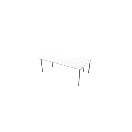 Table left 220x120cm white laminate/grey