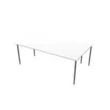 Table left 220x120cm white laminate/grey