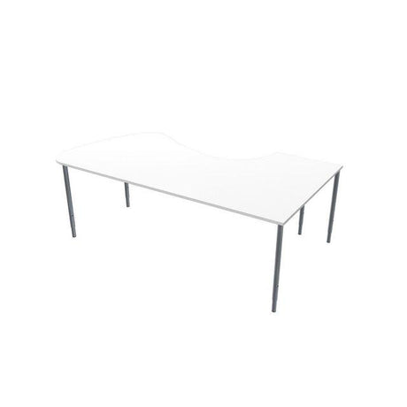 Table left 220x120cm white laminate/grey