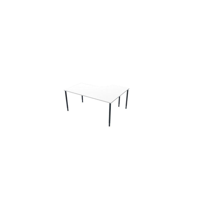 Table left 160x120cm white laminate/black