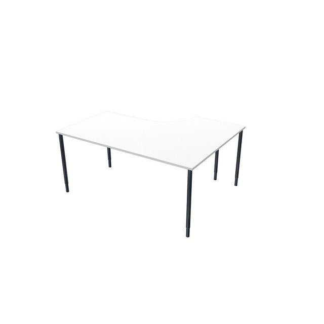Table left 160x120cm white laminate/black