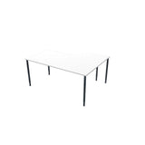 Table left 160x120cm white laminate/black