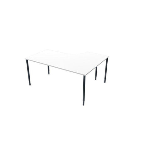 Table left 160x120cm white laminate/black