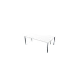 Table left 200x120cm white laminate/black