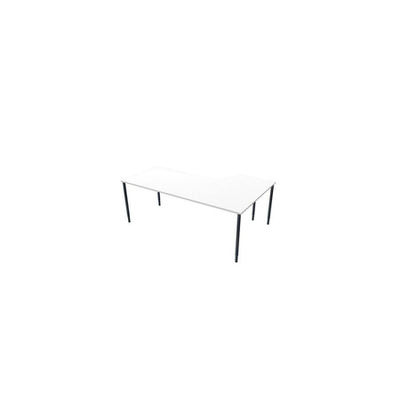 Table left 200x120cm white laminate/black