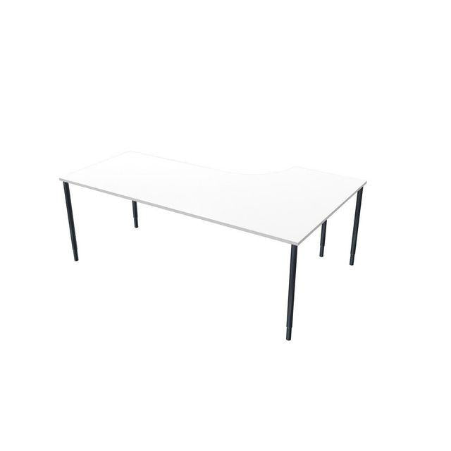 Table left 200x120cm white laminate/black