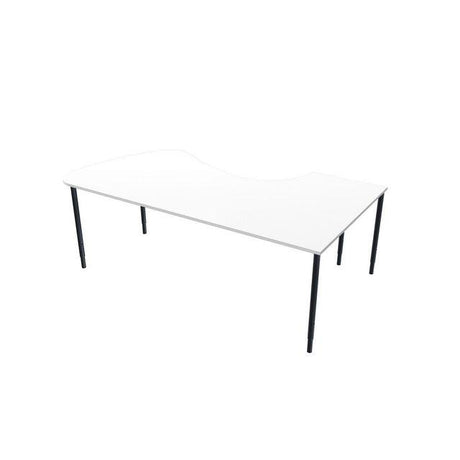 Table left 220x120cm white laminate/black