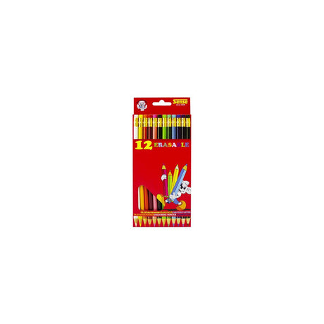 Coloured pencils SENSE eraser top 12 colours