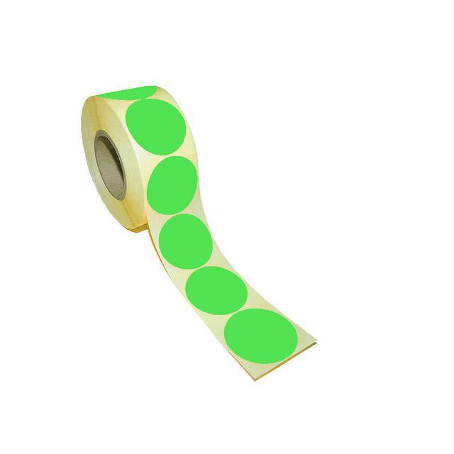 Label round 40mm green 500/pack