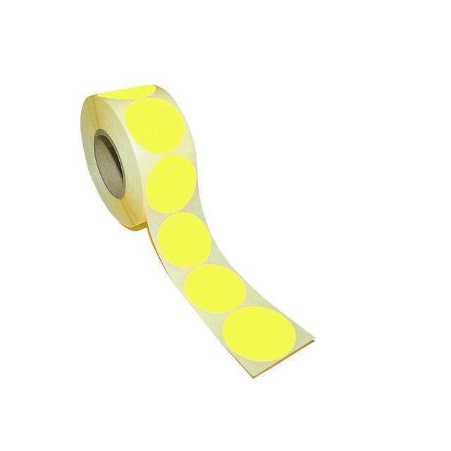 Label round 40mm yellow 500/pack