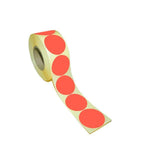 Label round 40mm neon red 500/pack