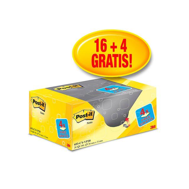 Notes POST-IT Value pack 38x51mm gu 20/pack