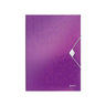 Rubber band folder LEITZ WOW 3-kl A4 PP purple