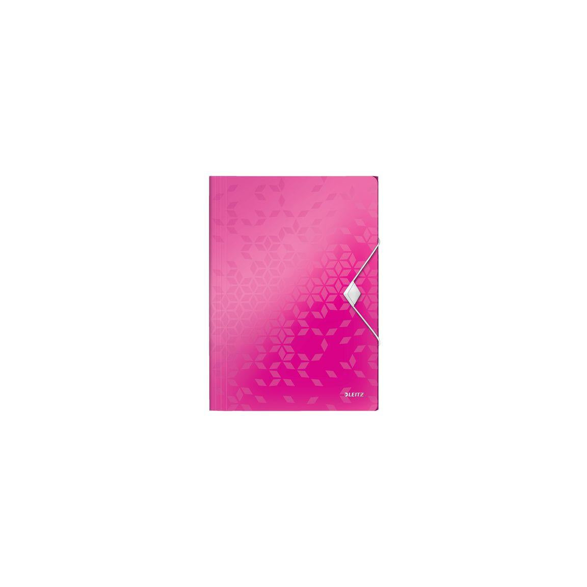 Rubber band folder LEITZ WOW 3-kl A4 PP ceri