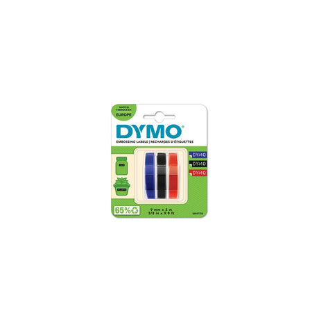 Embossing tape DYMO 9mmx3m r-b-s 3/fp