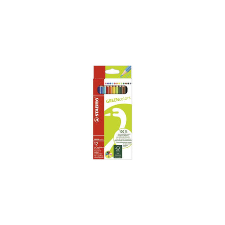 Coloured pencil STABILO green colours 12/pack