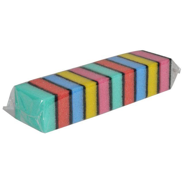 Cleaning sponge 9x6cm 10/pack multicoloured