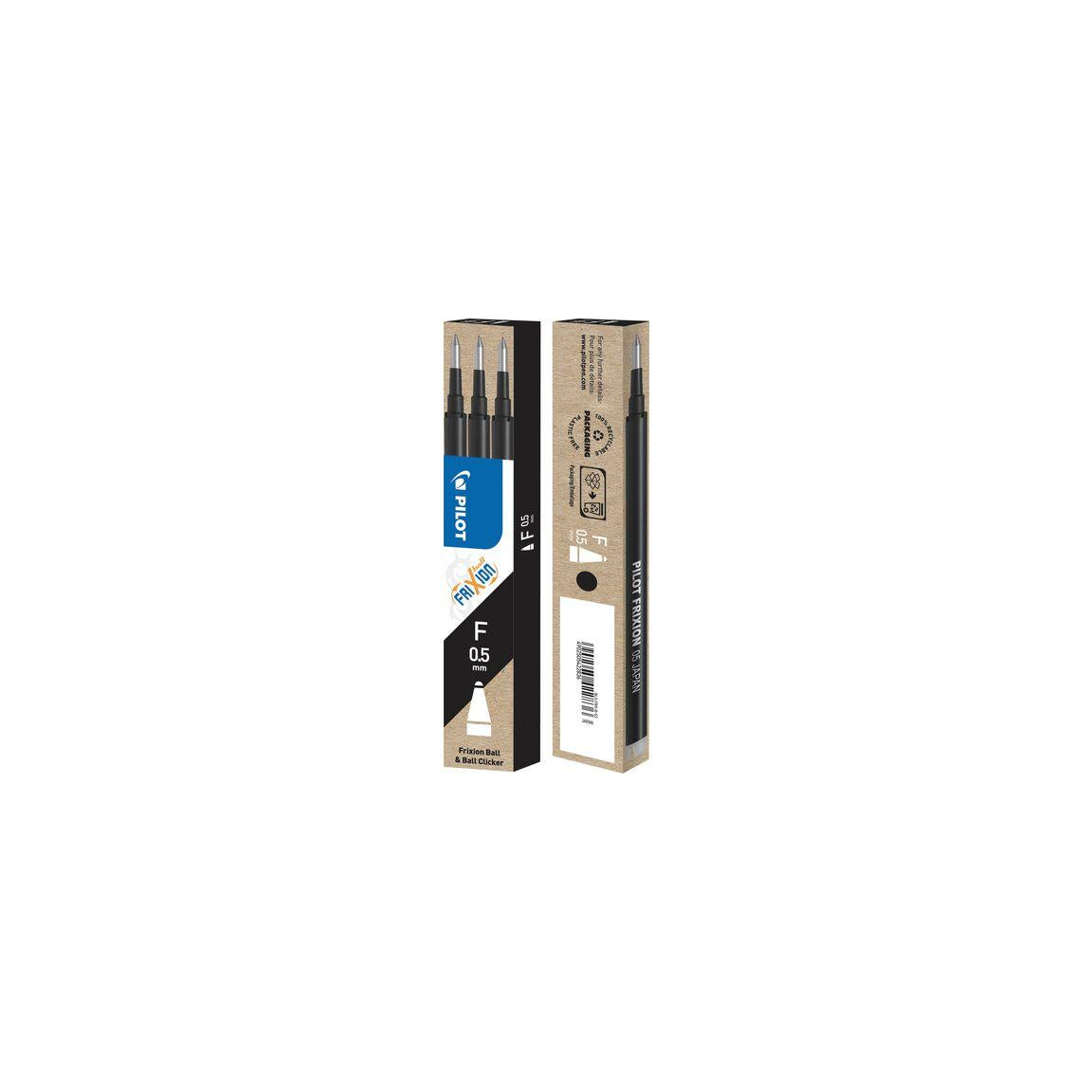 Refill PILOT Frixion 0,5mm black 3/pack