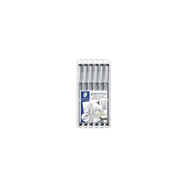 STAEDTLER pigment liner pen 6/pack