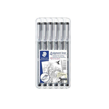 STAEDTLER pigment liner pen 6/pack