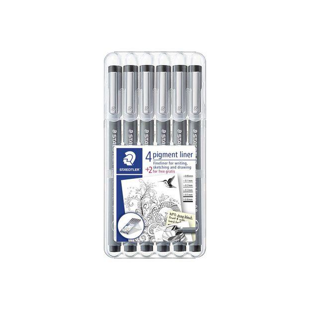 STAEDTLER pigment liner pen 6/pack