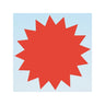 Text card star 180mm red 25/pack