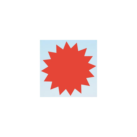 Text card star 180mm red 25/pack
