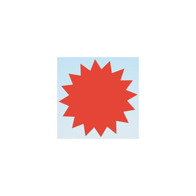 Text card star 180mm red 25/pack
